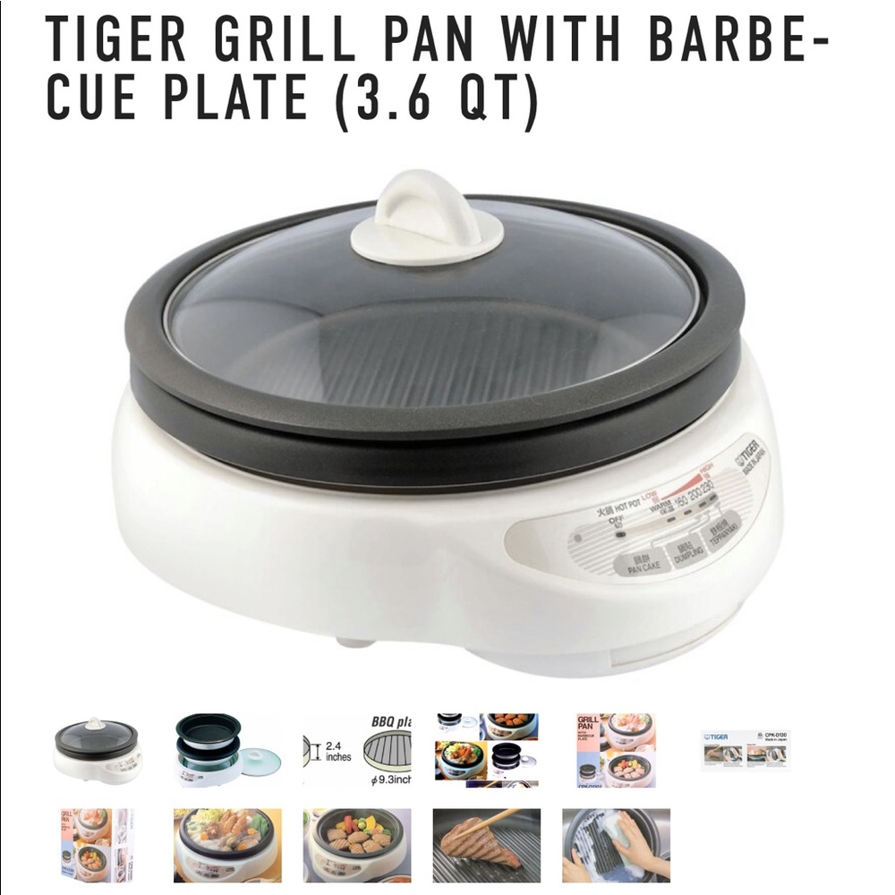 TIGER GRILL PAN WITH BARBE. CUE PLATE (3.6 QT)